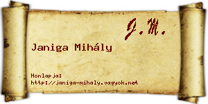 Janiga Mihály névjegykártya